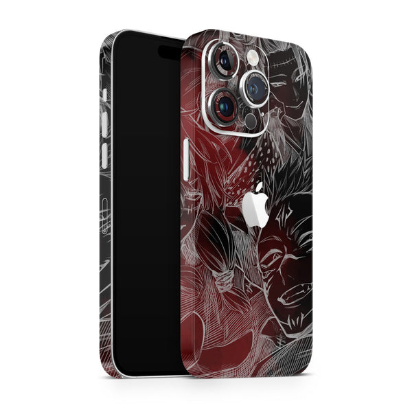 Apple iPhone Skin Wrap - Anime Black Design - SkinsLegend