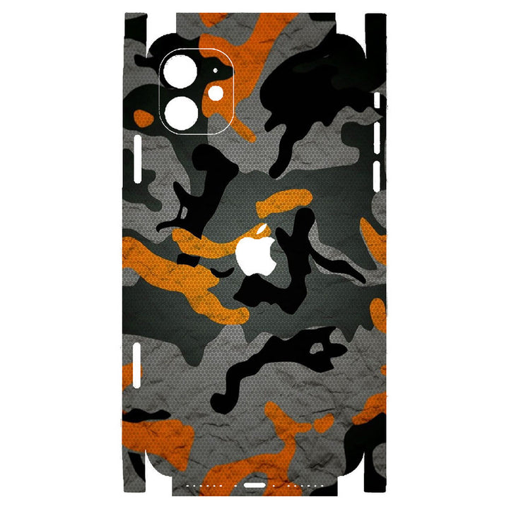 Apple iPhone Skin Wrap - Black Orange Camouflage - SkinsLegend