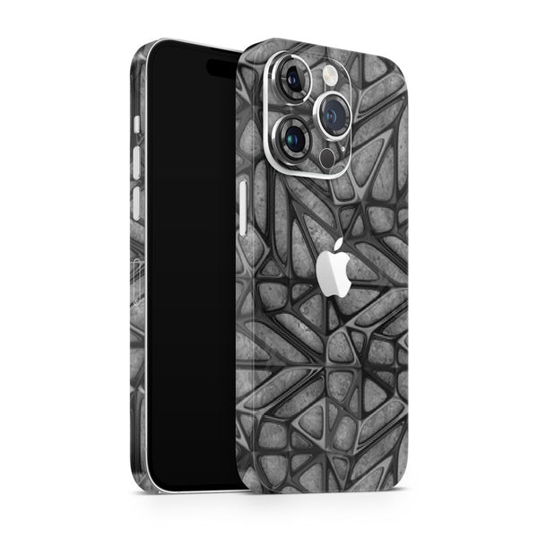 Apple iPhone Skin Wrap - Black Plastic Bars on Grey - SkinsLegend