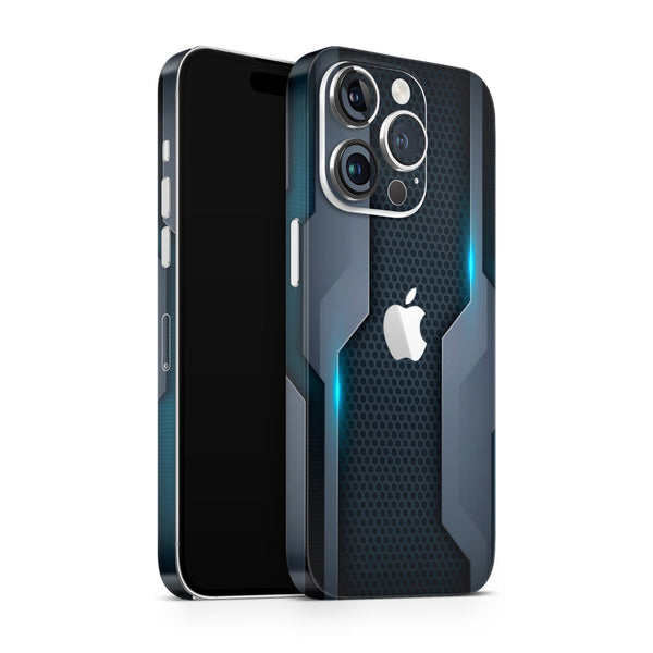 Apple iPhone Skin Wrap - Blue Neon and Dotted Design - SkinsLegend