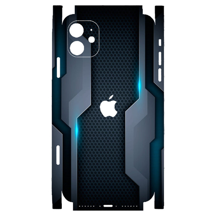 Apple iPhone Skin Wrap - Blue Neon and Dotted Design - SkinsLegend
