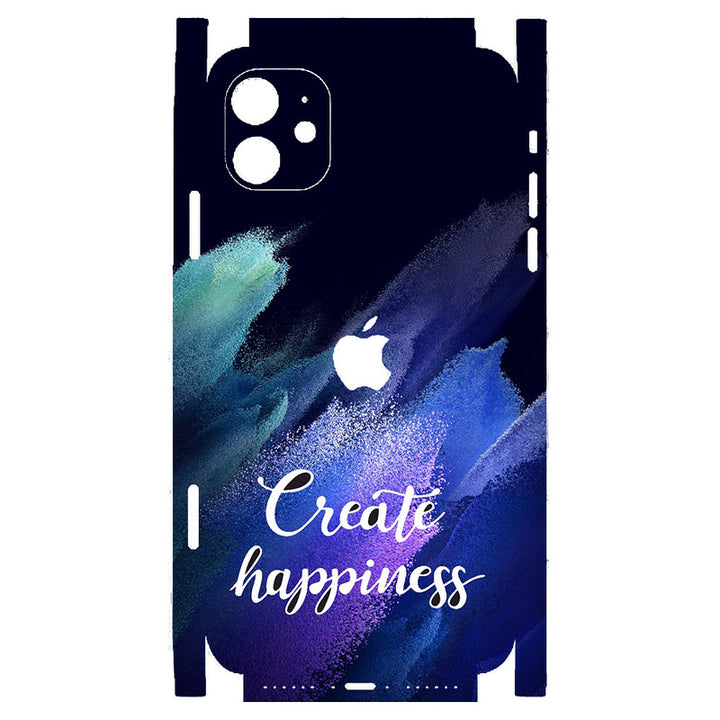Apple iPhone Skin Wrap - Create Happiness on Blue Ice - SkinsLegend