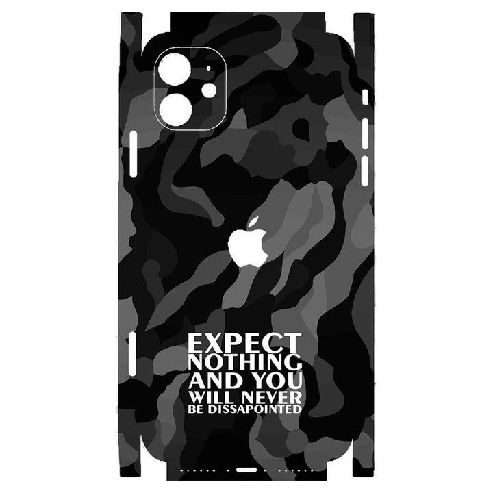 Apple iPhone Skin Wrap - Expect Nothing on Black Camouflage - SkinsLegend