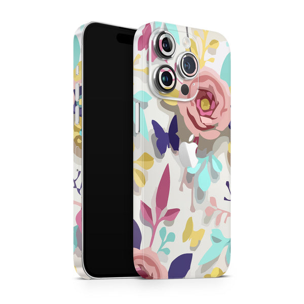 Apple iPhone Skin Wrap - Pink Flower and Butterfly - SkinsLegend