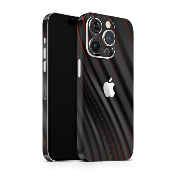 Apple iPhone Skin Wrap - Red Black Waves - SkinsLegend