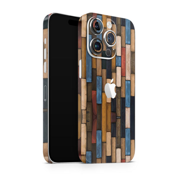 Apple iPhone Skin Wrap - Wooden Bricks - SkinsLegend
