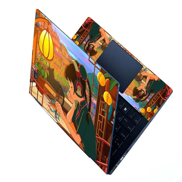 Full Panel Laptop Skin - Asian Girl Art