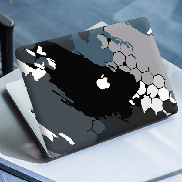 Laptop Skin for Apple MacBook - Black Grey Honeycomb Art - SkinsLegend