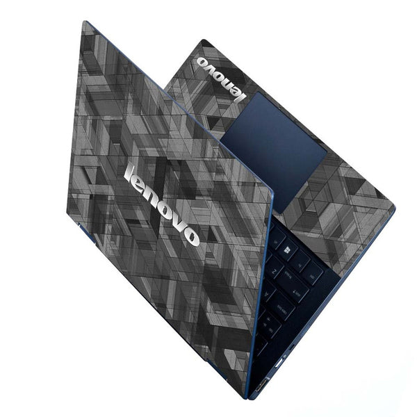 Full Panel Laptop Skin - Black Grey Mesh Lenovo