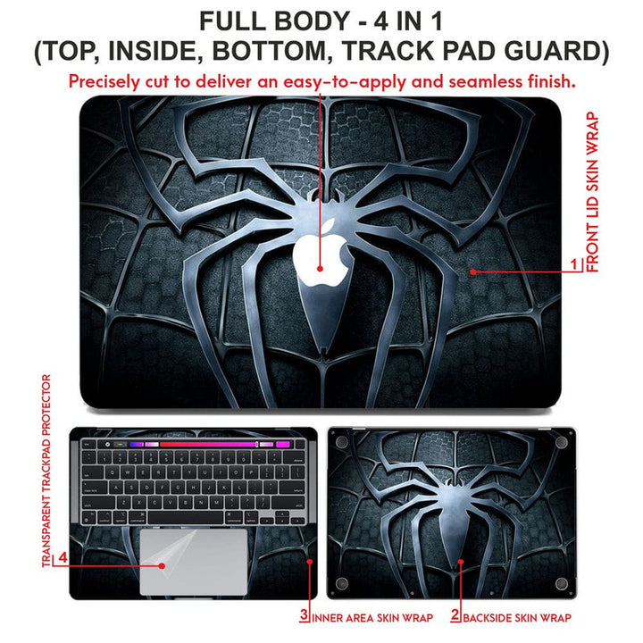 Laptop Skin for Apple MacBook - Black Spider Chest - SkinsLegend