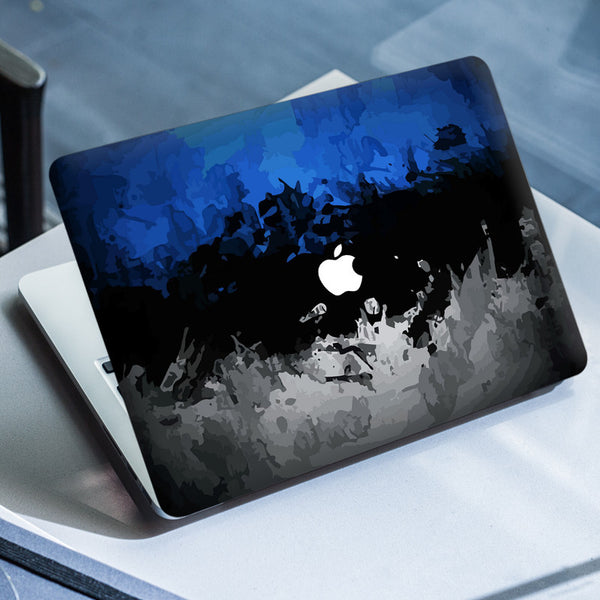 Laptop Skin for Apple MacBook - Blue Black Grey Art - SkinsLegend