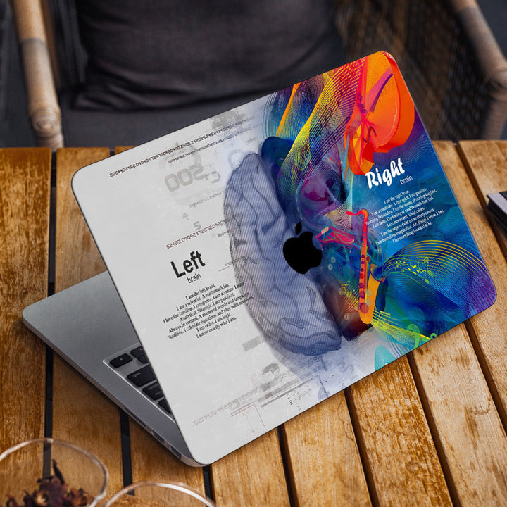 Laptop Skin for Apple MacBook - Brain Left Right Blue - SkinsLegend