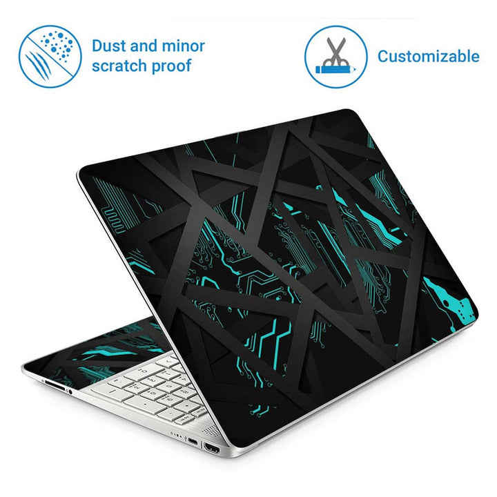 Full Panel Laptop Skin - Cyan Circuit