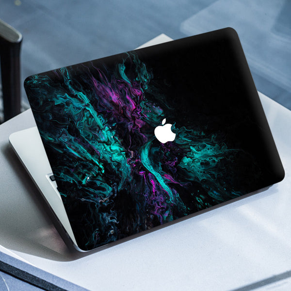 Laptop Skin for Apple MacBook - Cyan Magenta Rock Art Black - SkinsLegend