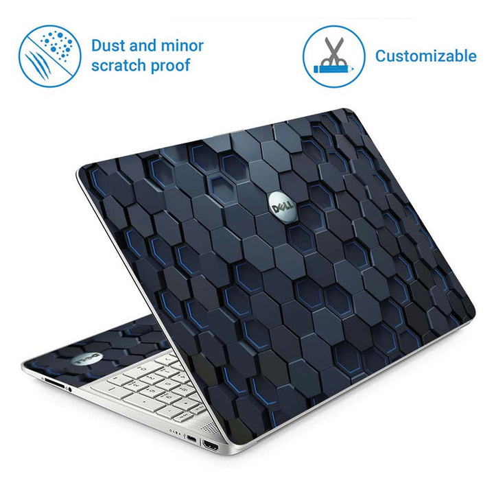 Full Panel Laptop Skin - Dell Embossed Octagon