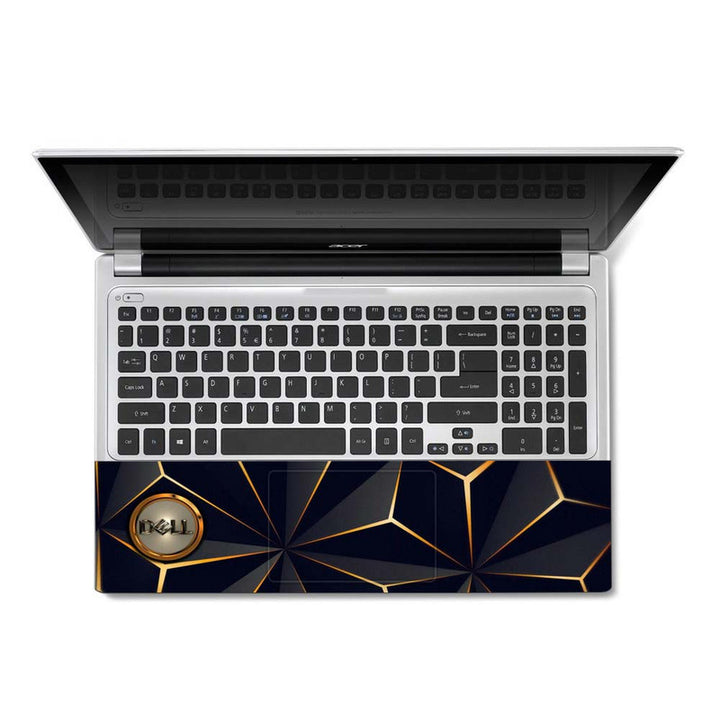 Full Panel Laptop Skin - Dell Golden Embossed Pyramid
