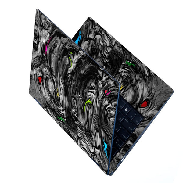 Laptop Skin - Black Design of Blue Design