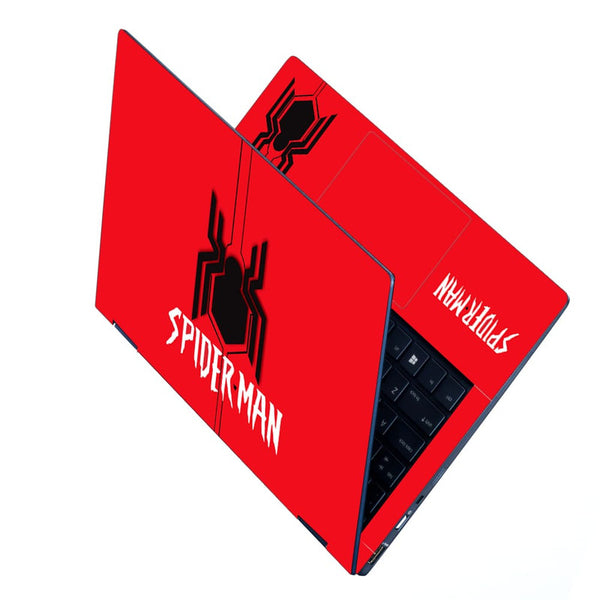 Laptop Skin - Black Embossed Spider on Red