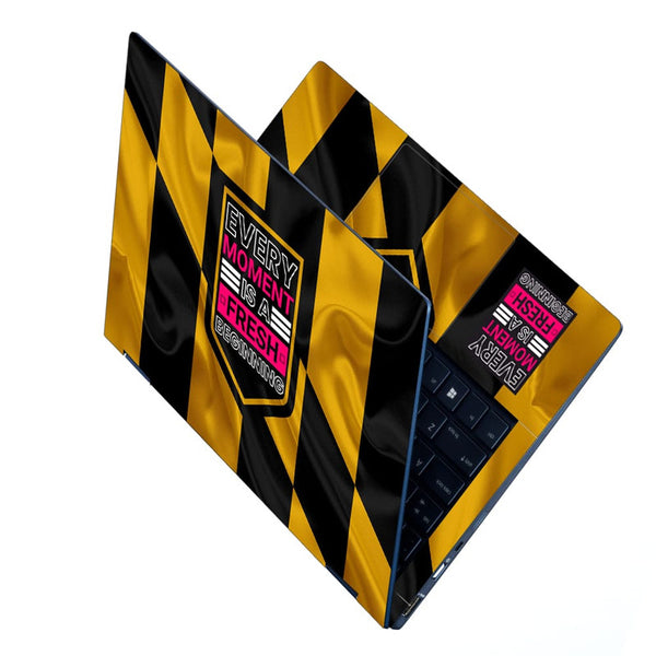 Laptop Skin - Every Moment Yellow Black Flag