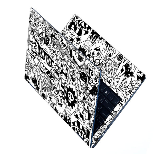 Laptop Skin - Goggle Doodle Black