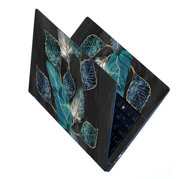 Laptop Skin - Greenish Metal Leaves
