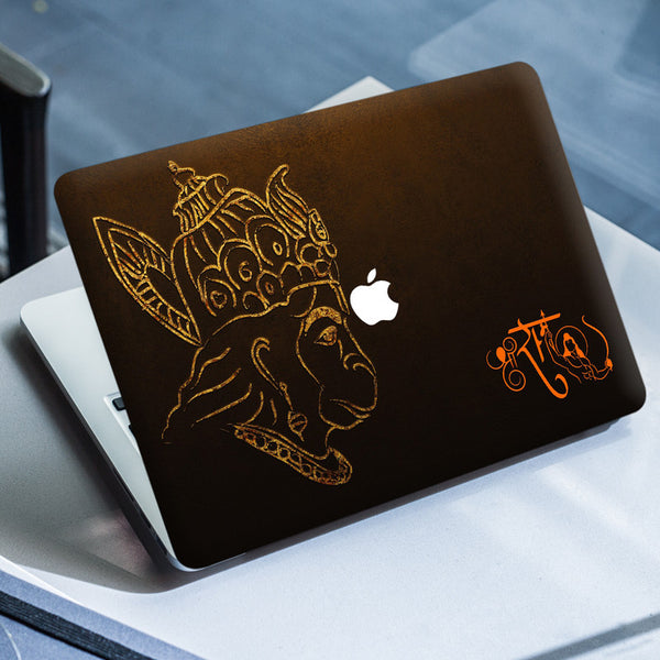 Laptop Skin for Apple MacBook - Golden Hanuman Shri Ram - SkinsLegend