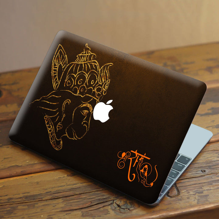 Laptop Skin for Apple MacBook - Golden Hanuman Shri Ram - SkinsLegend