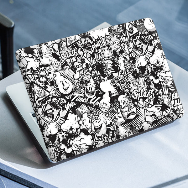 Laptop Skin for Apple MacBook - Graffiti Black & White - SkinsLegend