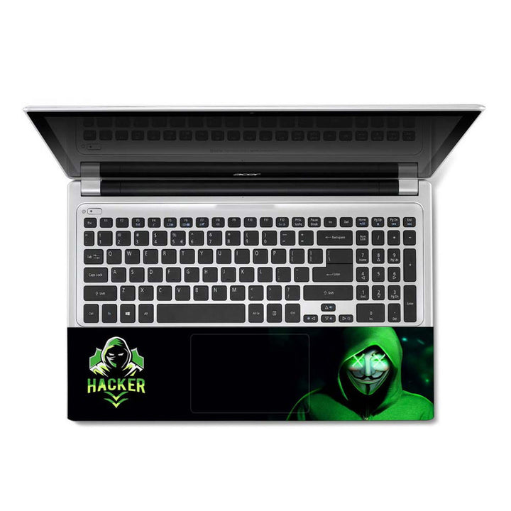 Full Panel Laptop Skin - Hacker Anonymous Green