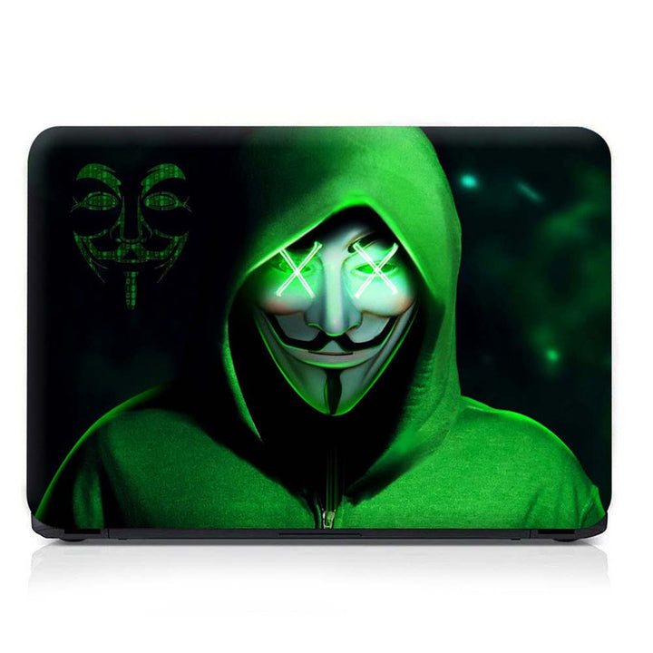 Full Panel Laptop Skin - Hacker Anonymous Green
