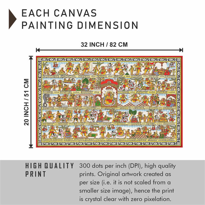 FineArts Rolled Canvas Painting - Hanuman Chalisa Landscape