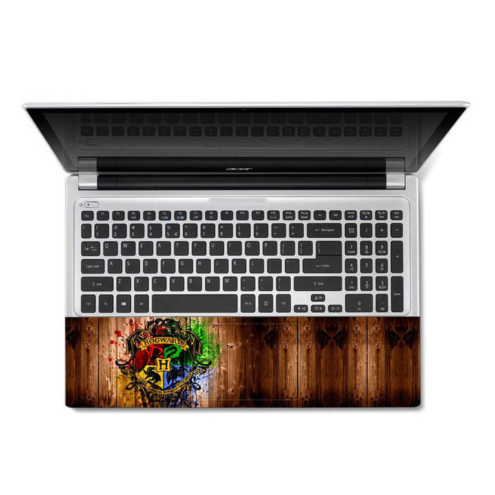 Full Panel Laptop Skin - Hogwarts Wooden