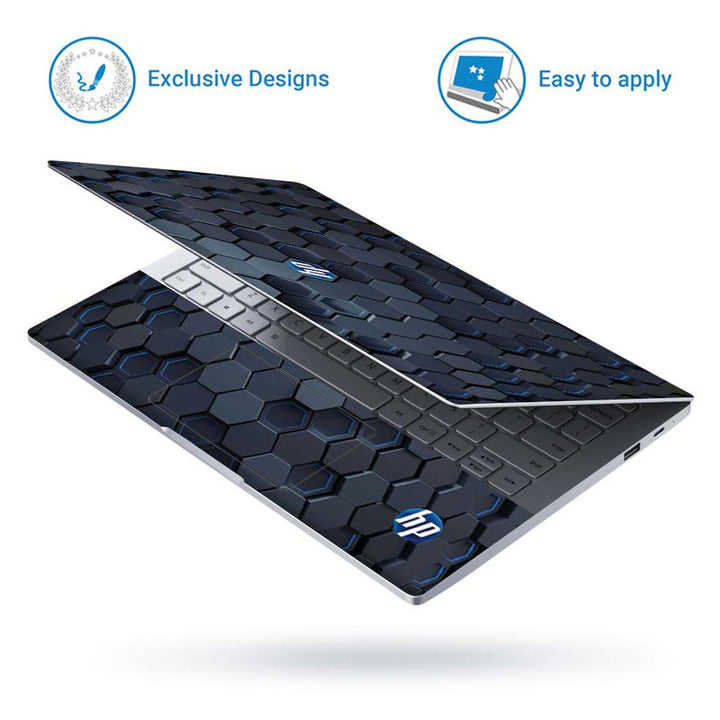Full Panel Laptop Skin - Hp Embossed Octagon