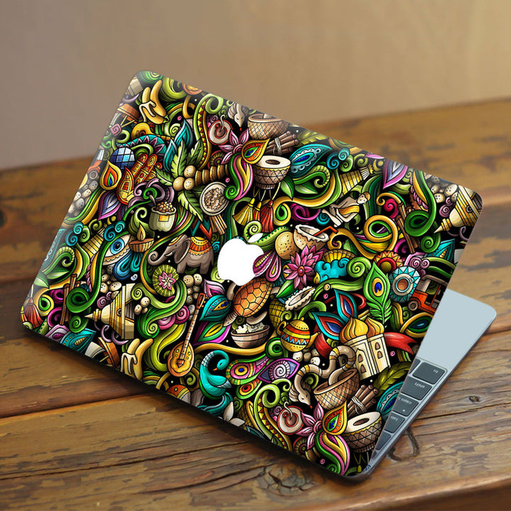 Laptop Skin for Apple MacBook - Indian Culture Doodle - SkinsLegend