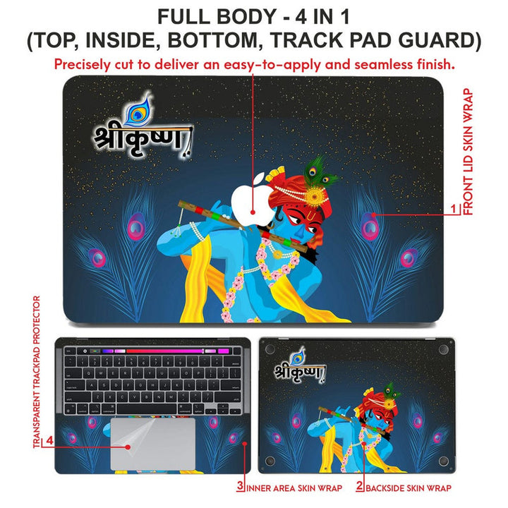 Laptop Skin for Apple MacBook - Krishna Blue Night Stars - SkinsLegend