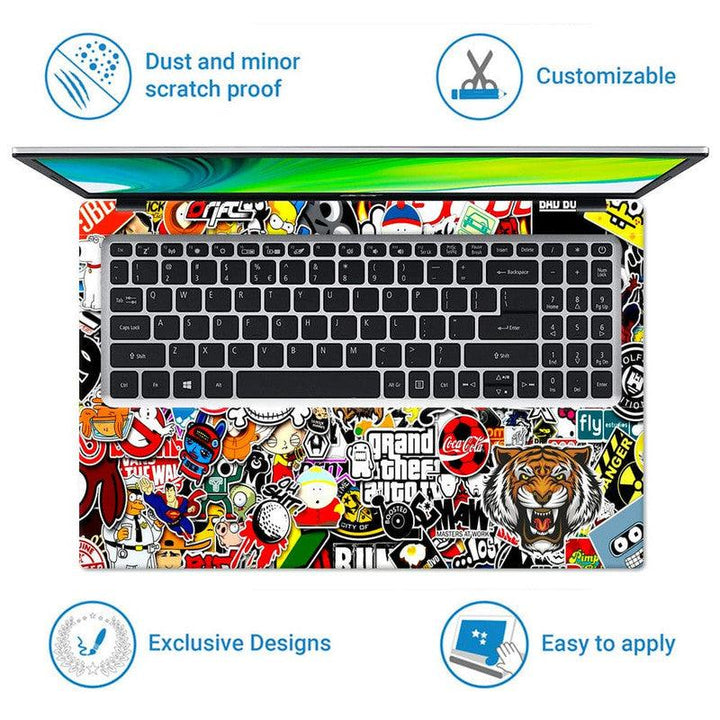 Laptop Skin - Tiger Sticker Bomb