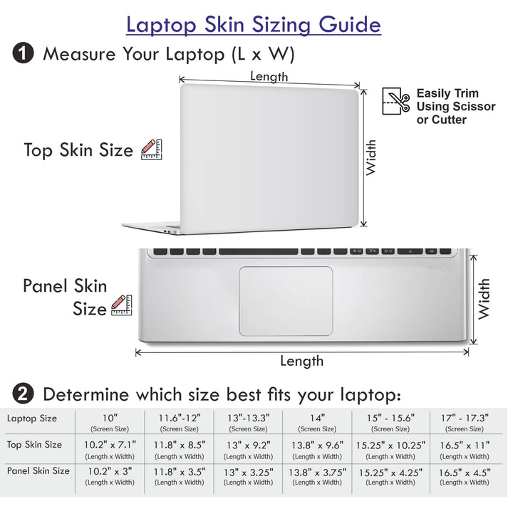 Laptop Skin Sizing Guide