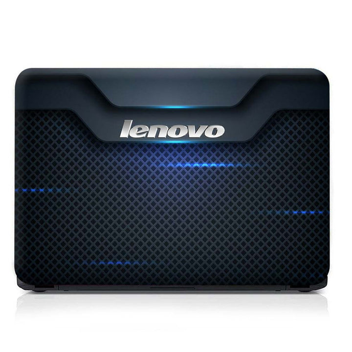 Full Panel Laptop Skin - Lenovo Blue Neon Metal Jali