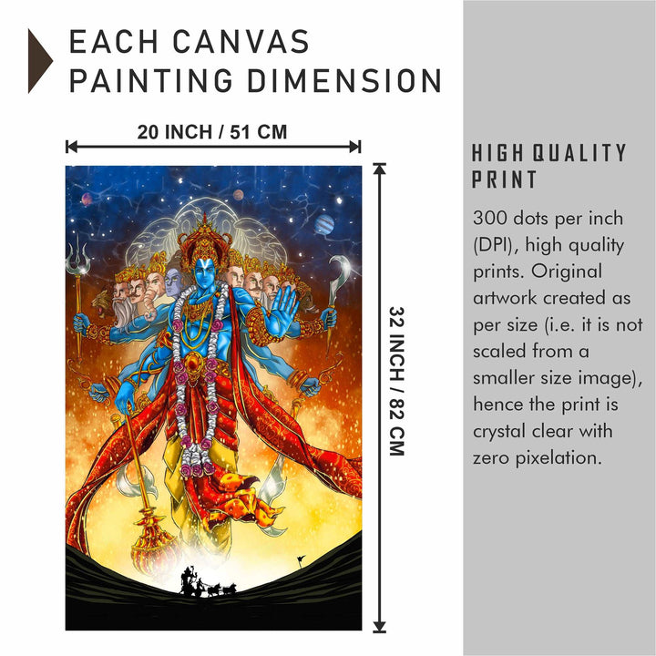 FineArts Rolled Canvas Painting - Lord Narayan Virat Roop