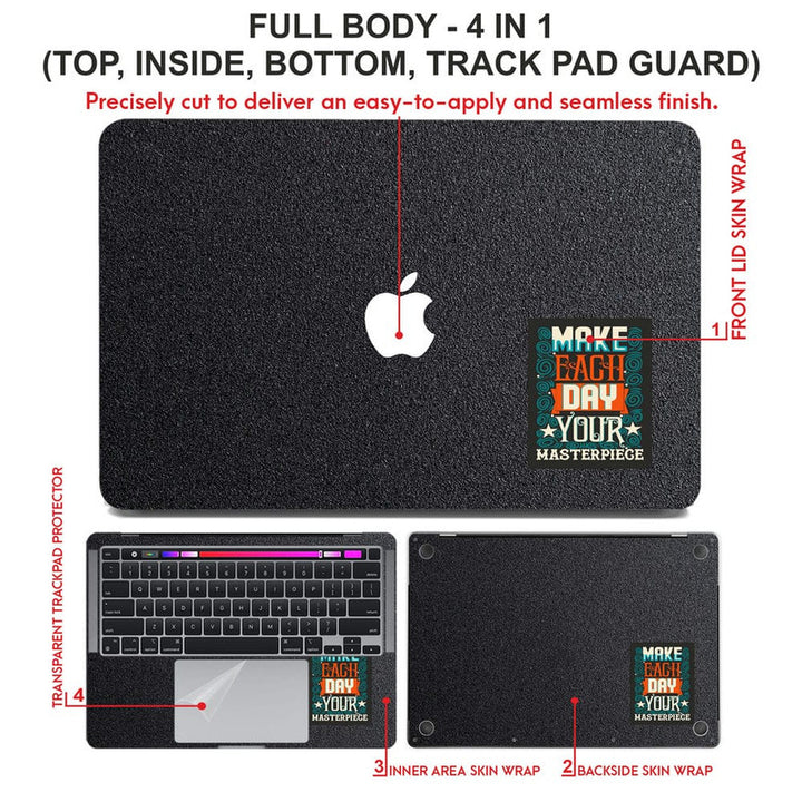 Laptop Skin for Apple MacBook - Make Each Day Your Black Back - SkinsLegend