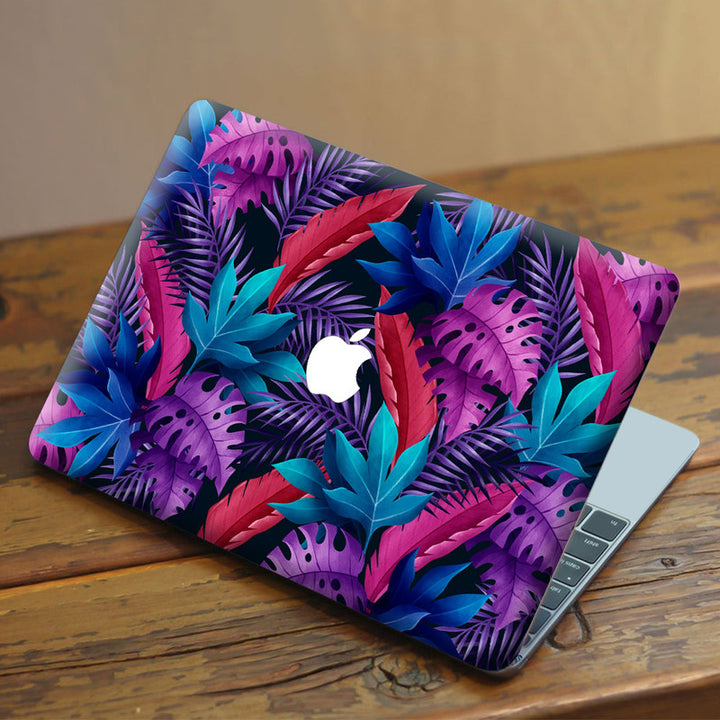 Laptop Skin for Apple MacBook - Pink Blue Leaves - SkinsLegend