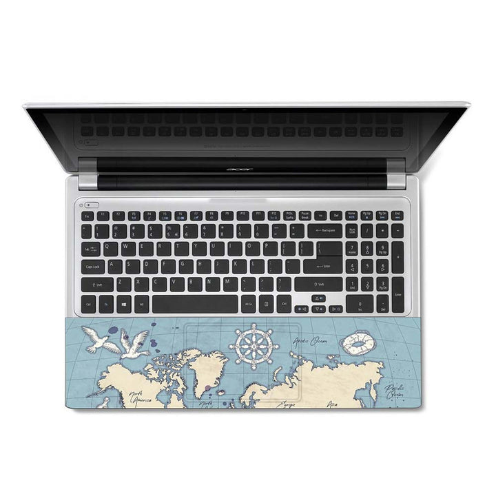 Full Panel Laptop Skin - Pirates World Map