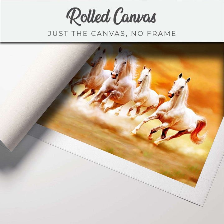 FineArts Rolled Canvas Painting - Seven Horses Rising Sun