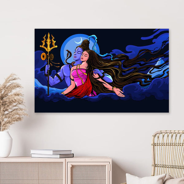 FineArts Rolled Canvas Painting - Shiv Shakti - SkinsLegend