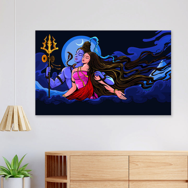 FineArts Rolled Canvas Painting - Shiv Shakti - SkinsLegend