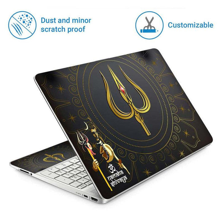 Full Panel Laptop Skin - Shiva Black Spiral