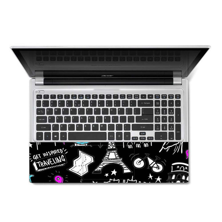 Full Panel Laptop Skin - Wonders on Black