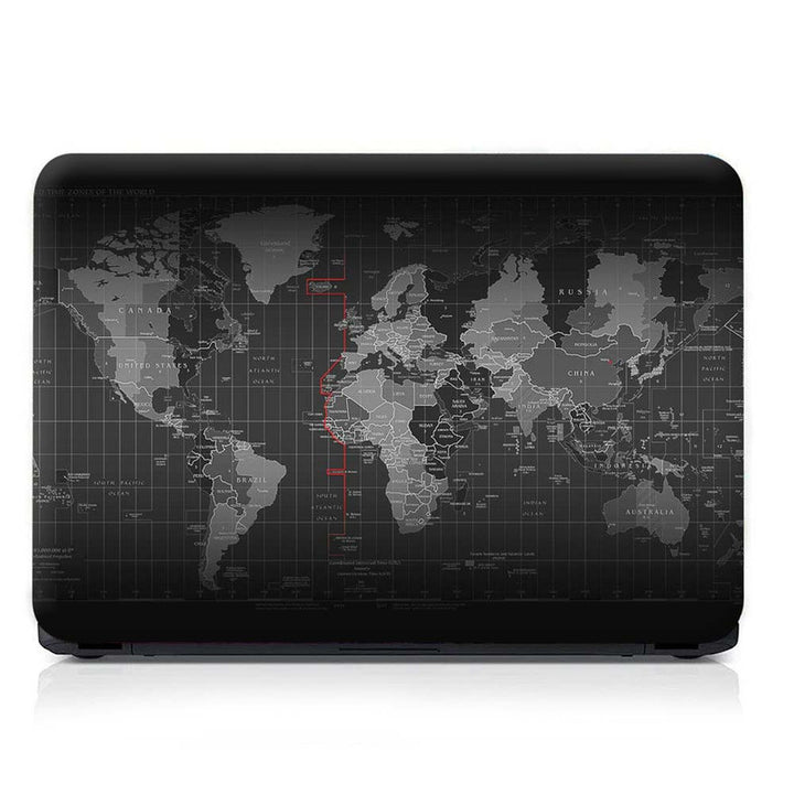Full Panel Laptop Skin - World Map Black
