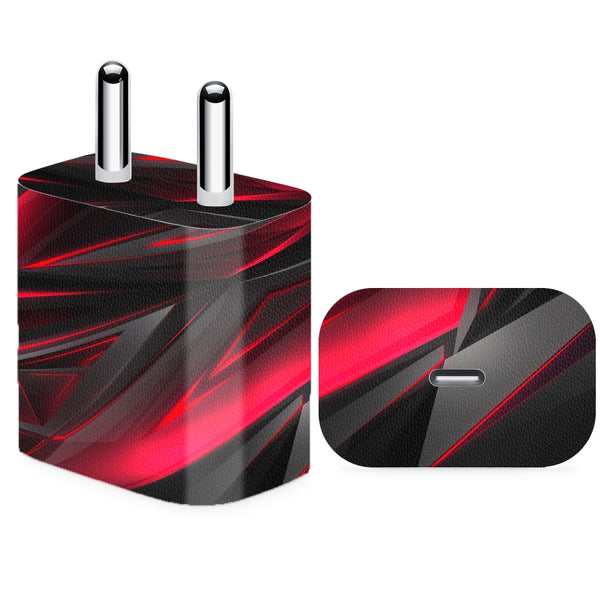 Charger Skin - Black Red 3D Pattern