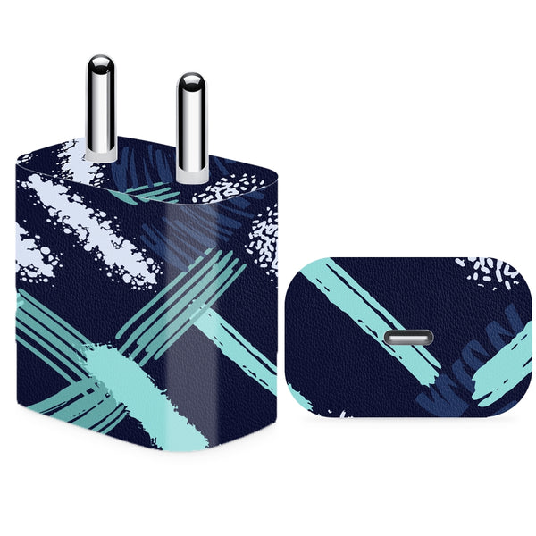 Charger Skin - Blue Zig Zag Lines